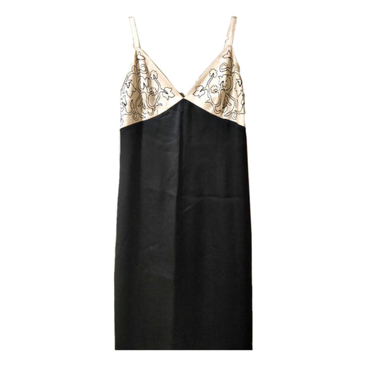 Fendi Silk Embroidered Bralette Slip Midi Dress