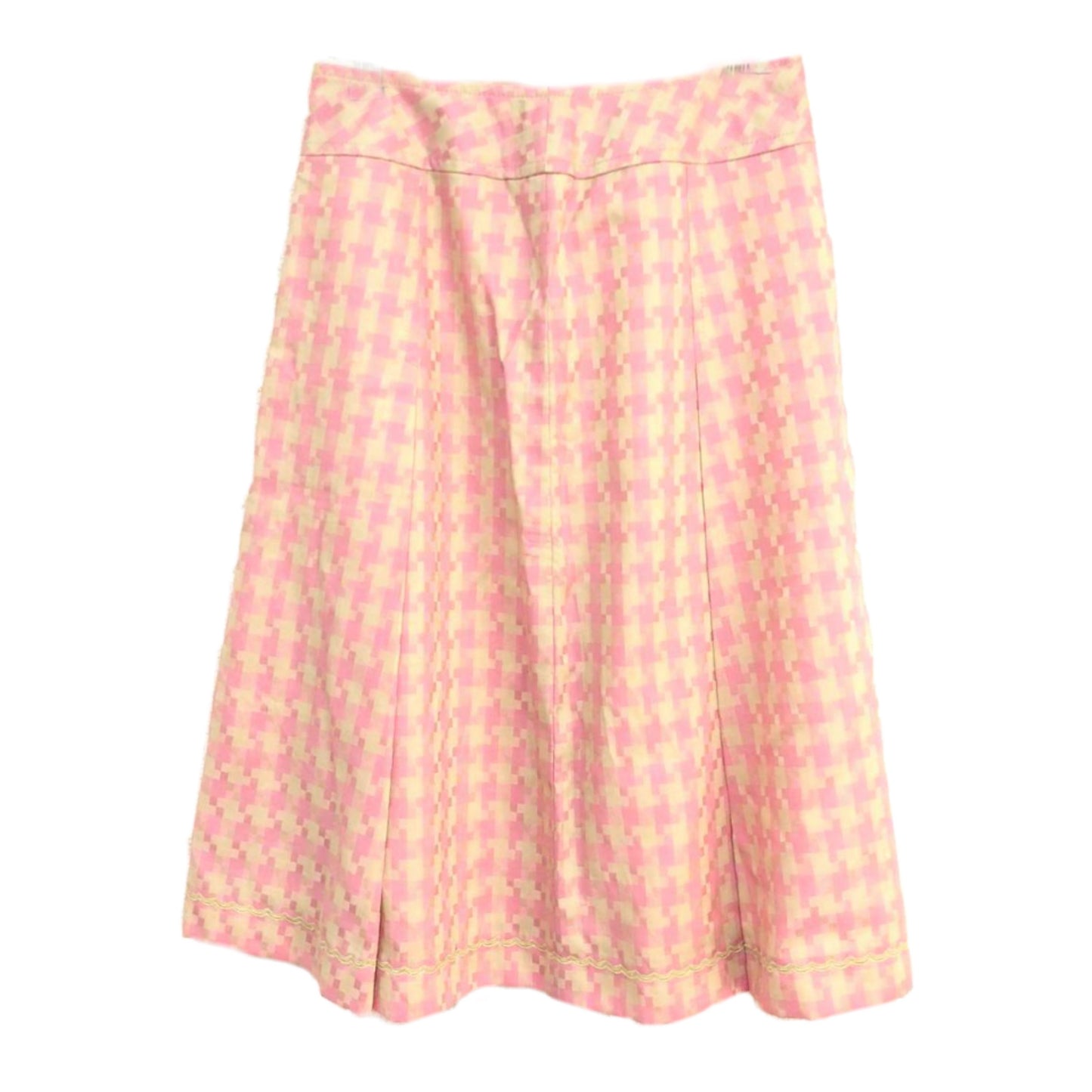 Chloe Houndstooth Mock Fold Neck Flare Skirt Suit Set