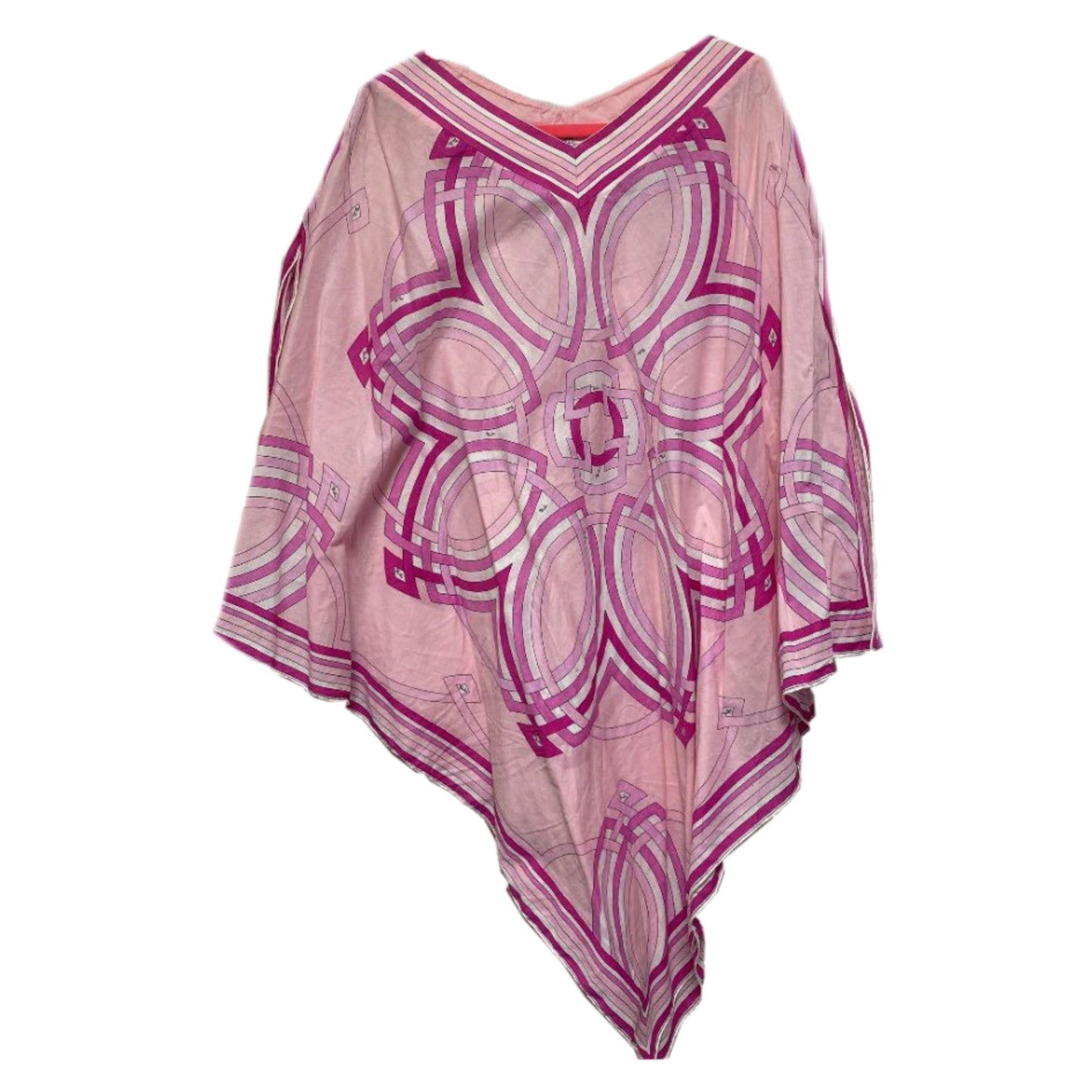 Emilio Pucci Abstract Print Cotton Poncho Swim Coverup Dress Tunic