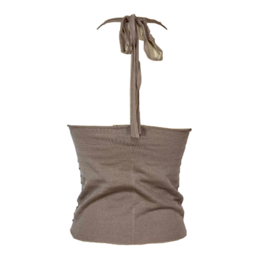 Yves Saint Laurent Silk Halterneck Knit Tank Top