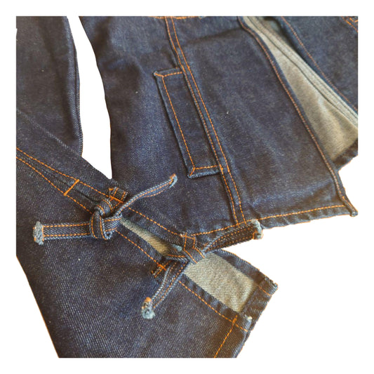 Valentino LS Denim Cropped Bow Jacket