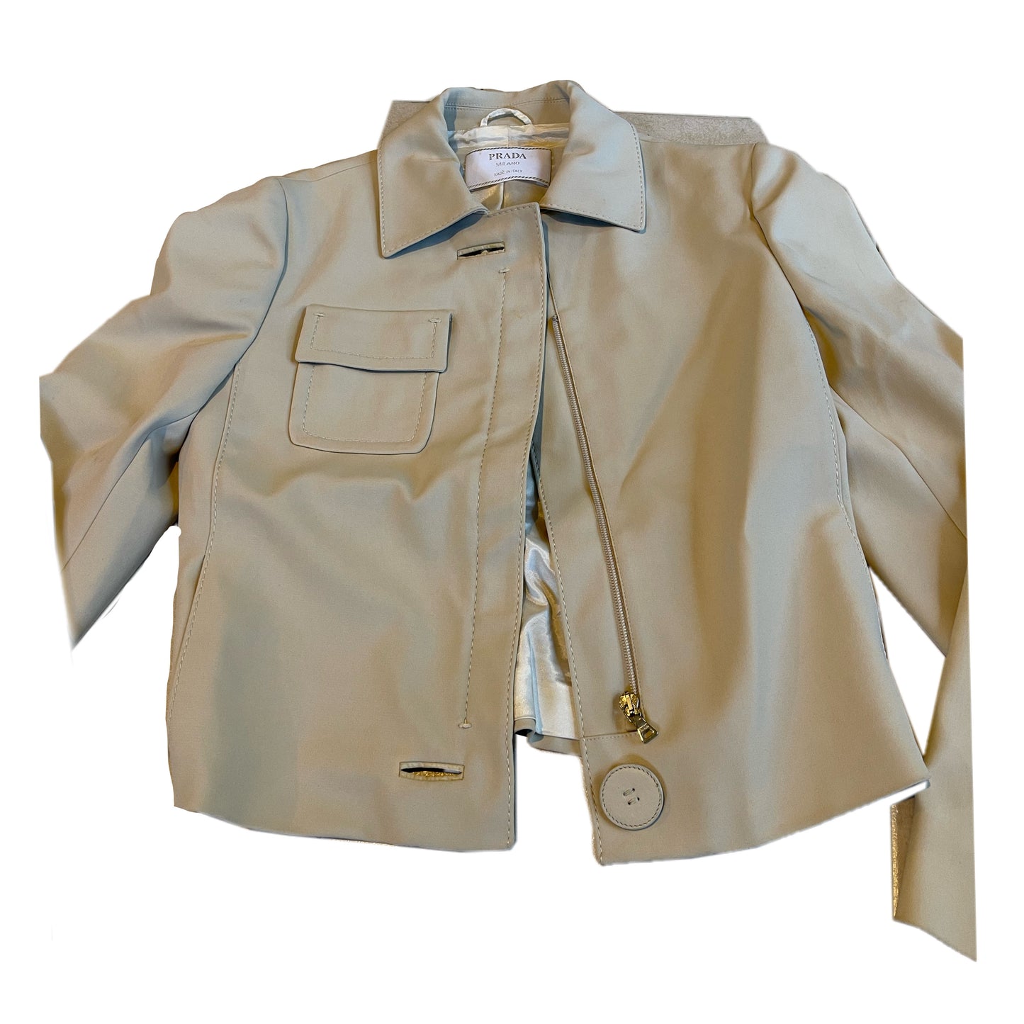 Prada White Stitch Pocket Jacket