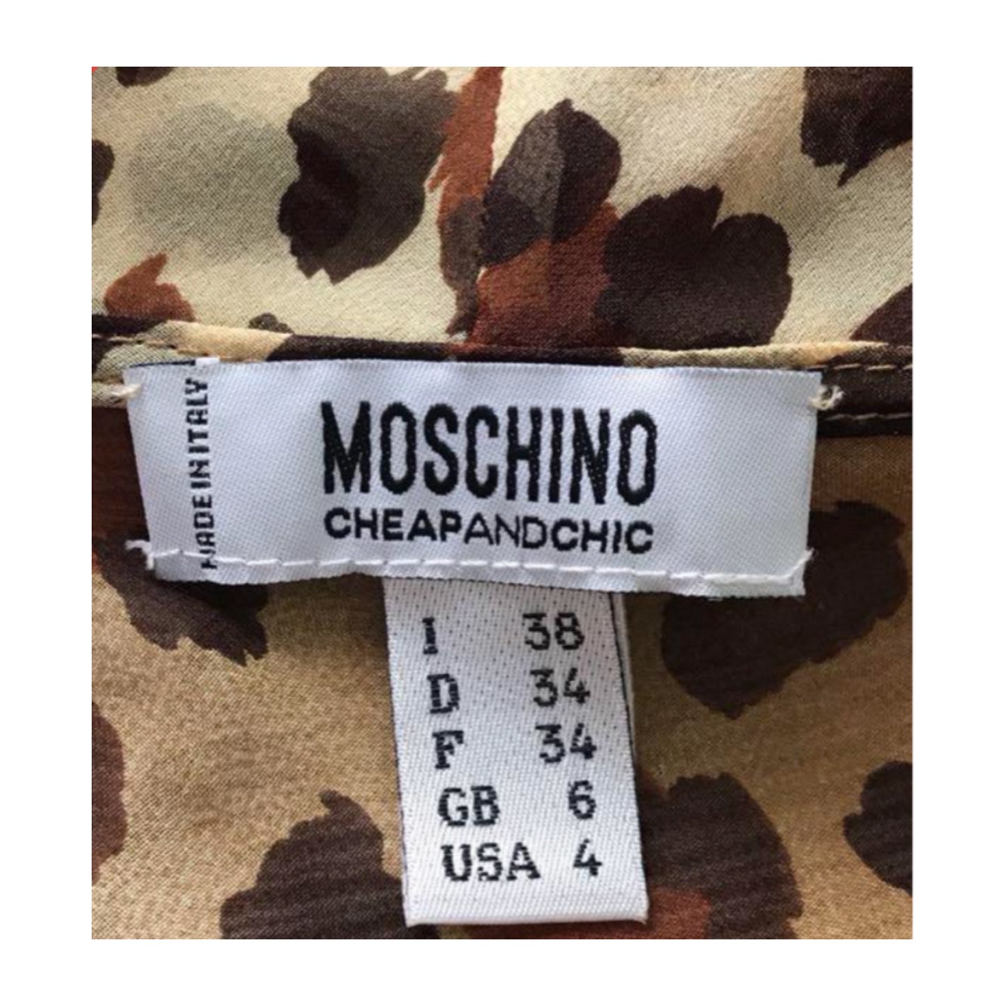 Moschino Cheap And Chic Leopard Frill Collar Button Down Sless Blouse