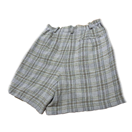 Balenciaga Gold Checkered Wool Bermuda Shorts