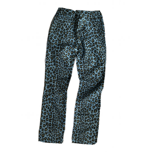 Fendi Blue Leopard Print High Waisted Jeans