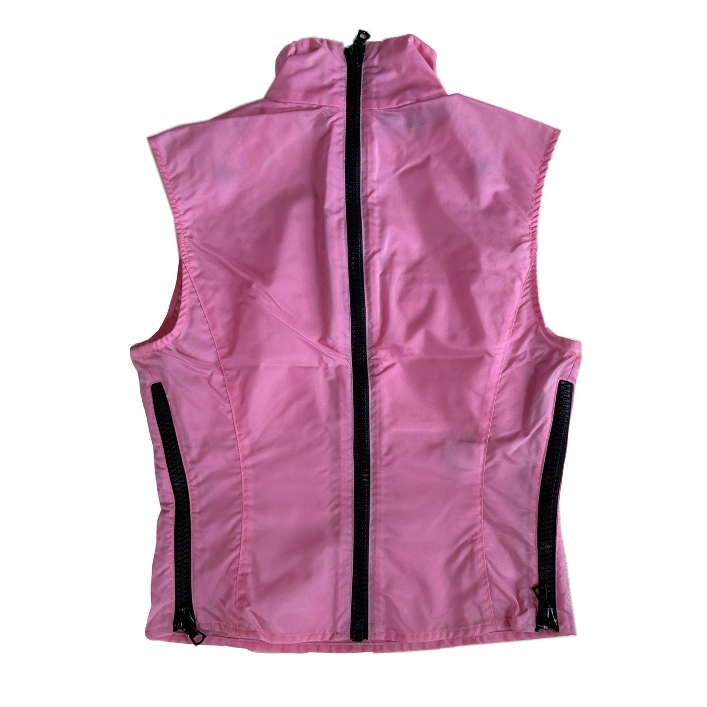 Miu Miu Nylon Buckle Snap Button Turtleneck Sless Zip Top