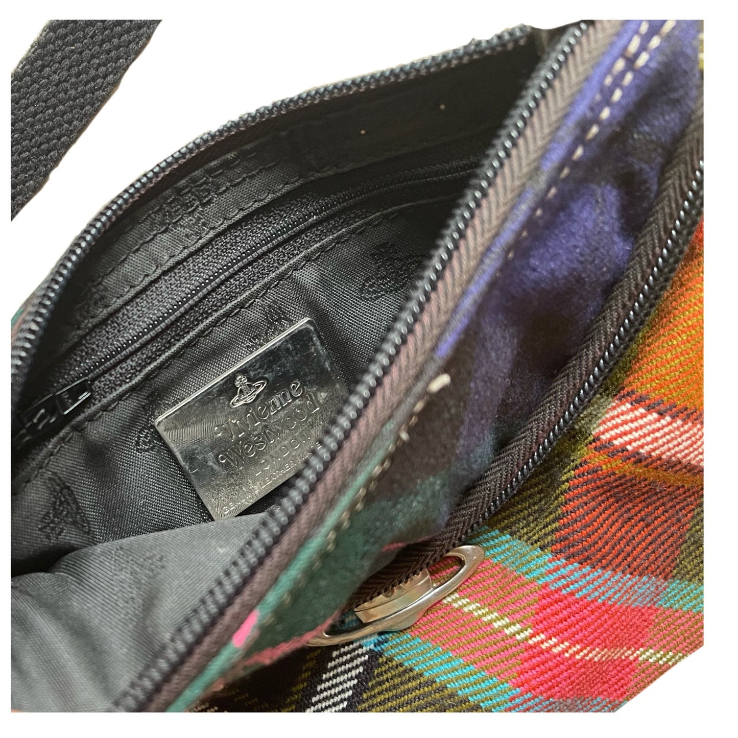 Vivienne Westwood Multi Color Plaid Orbit Logo Waistbag