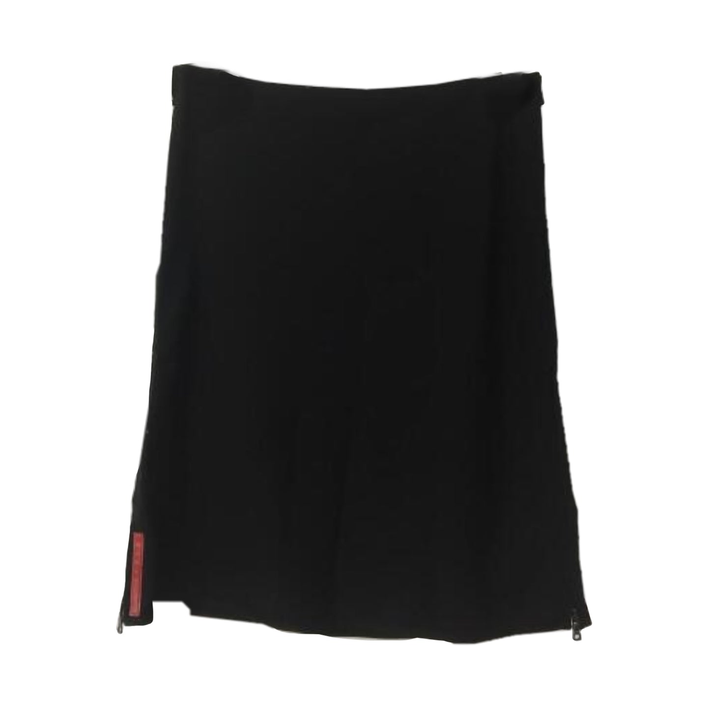 Prada Nylon Black Zip Midi Skirt