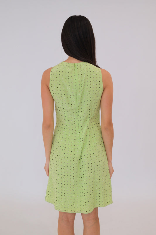 Versace Ditsy Floral Twist Halterneck Silk Dress