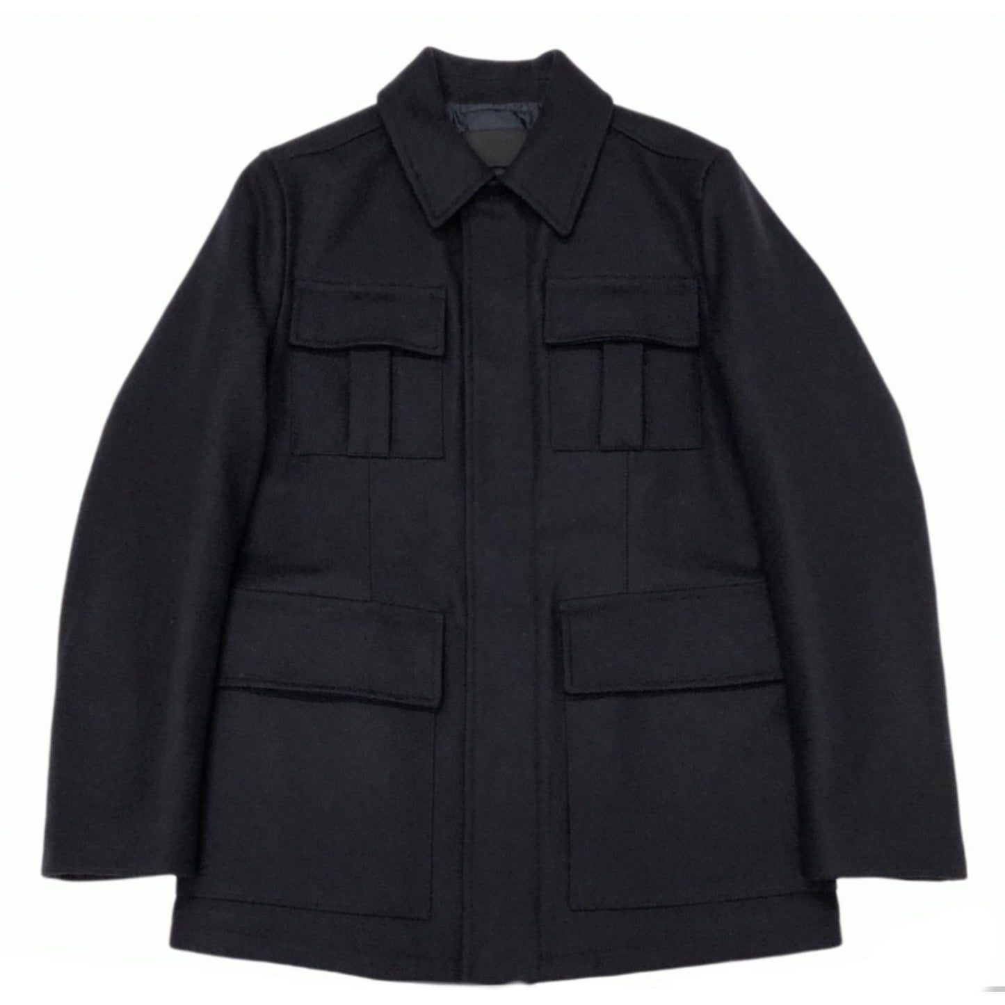 Prada Homme Wool Cashmere Blend Military Utility Jacket