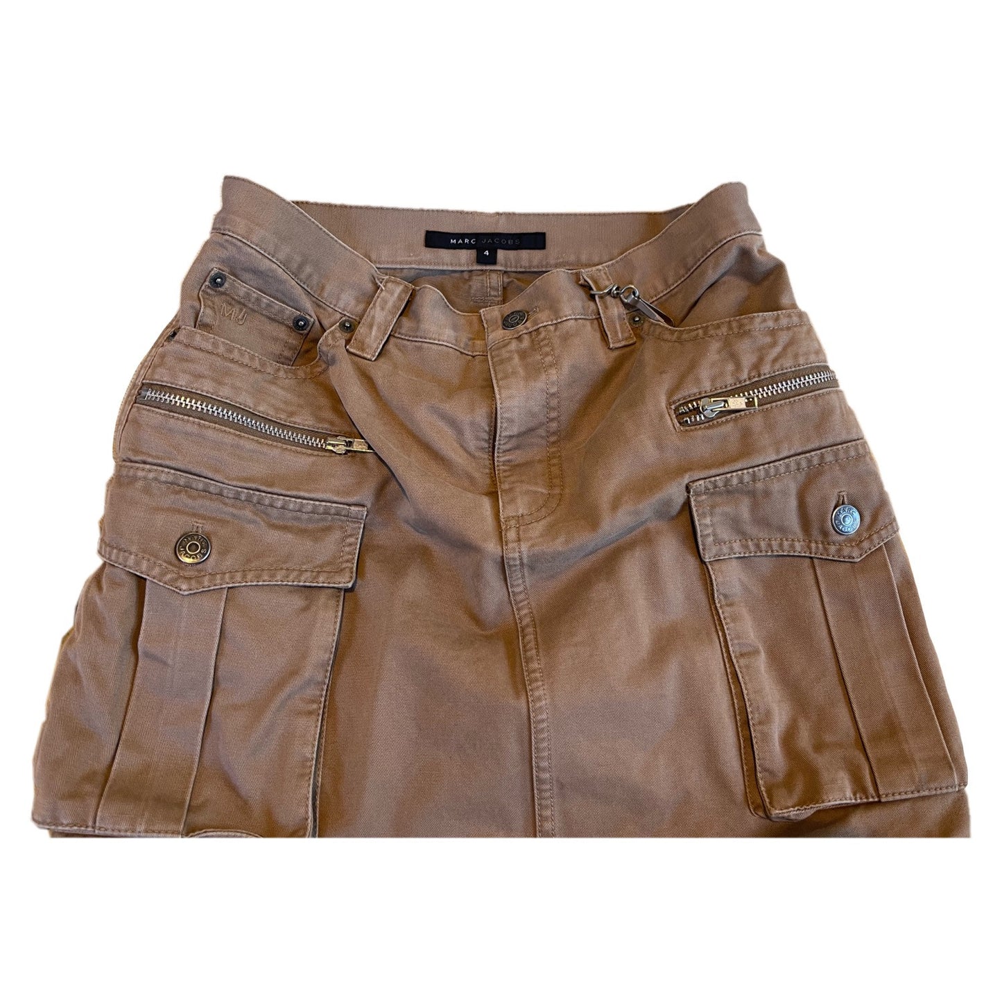 Marc Jacobs Zip Cargo A Line Mini Denim Utility Skirt
