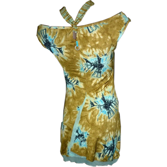 Save The Queen Tie Dye Halterneck Cut Out Sless Mini Dress