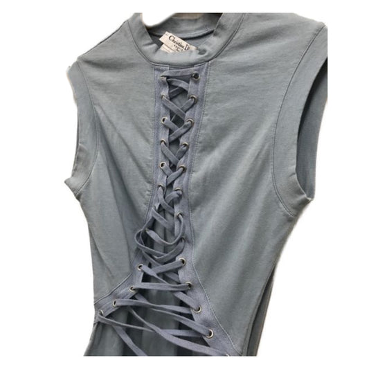 Christian Dior Lace Up Pocket Muscle Tank Dress