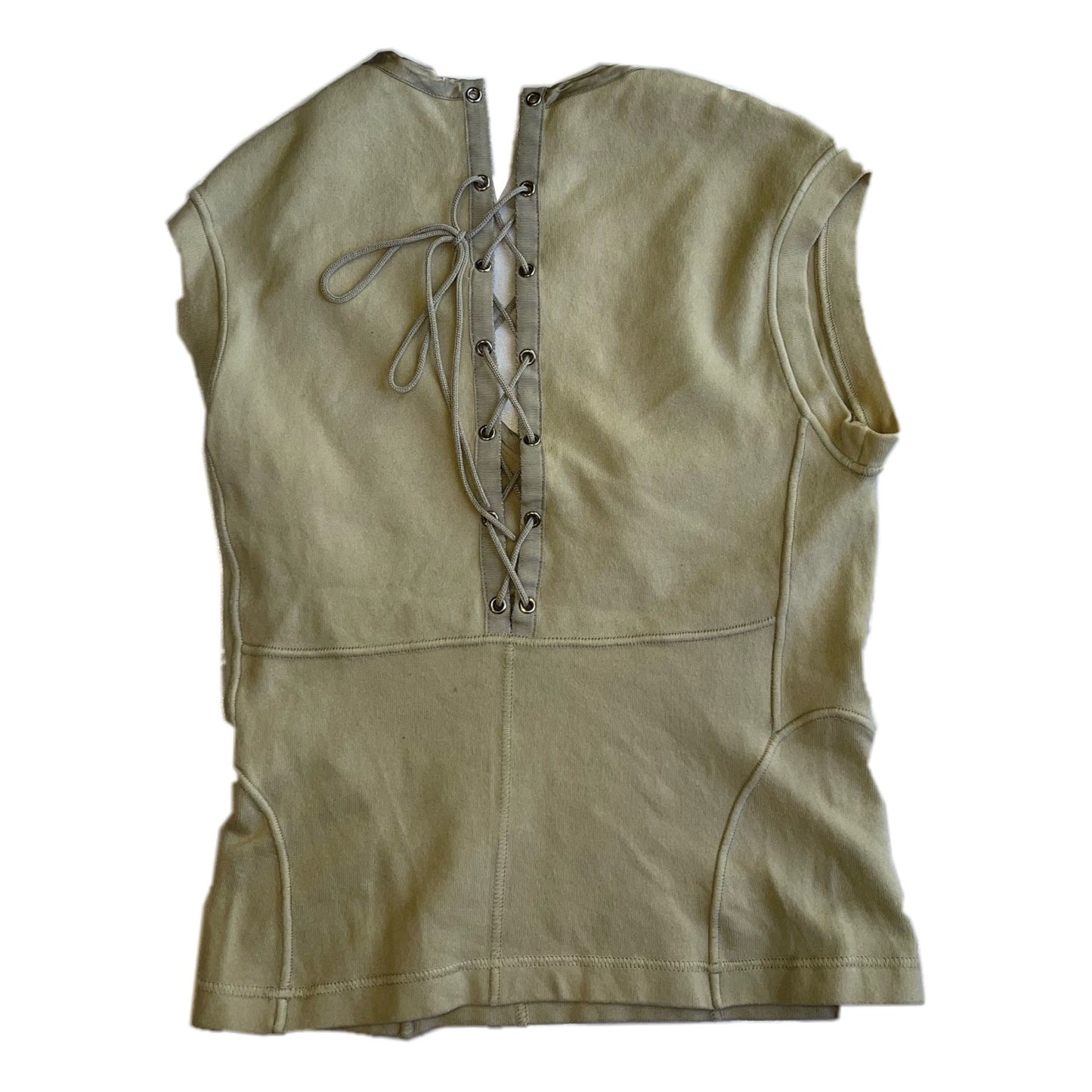 Prada Lace Up Embroidered Bustier Top