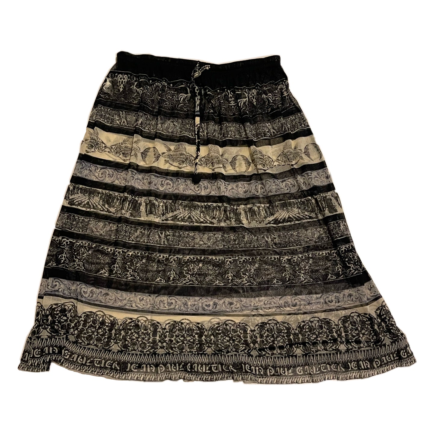Jean Paul Gaultier Classique Pattern Mesh skirt