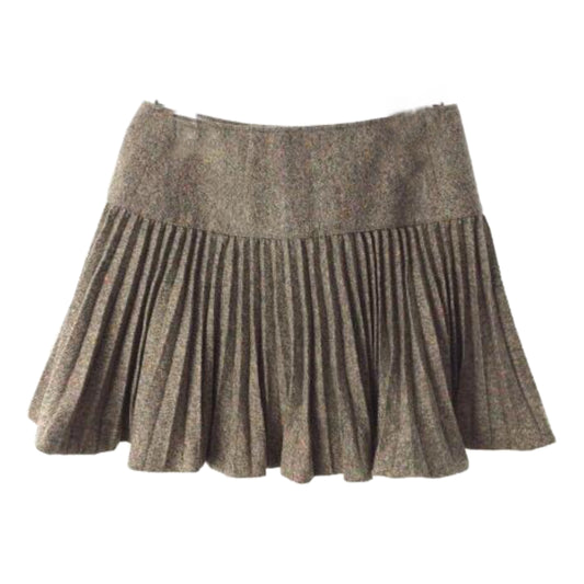 Burberry Pleated Multi Colour Tweed Mini Skirt
