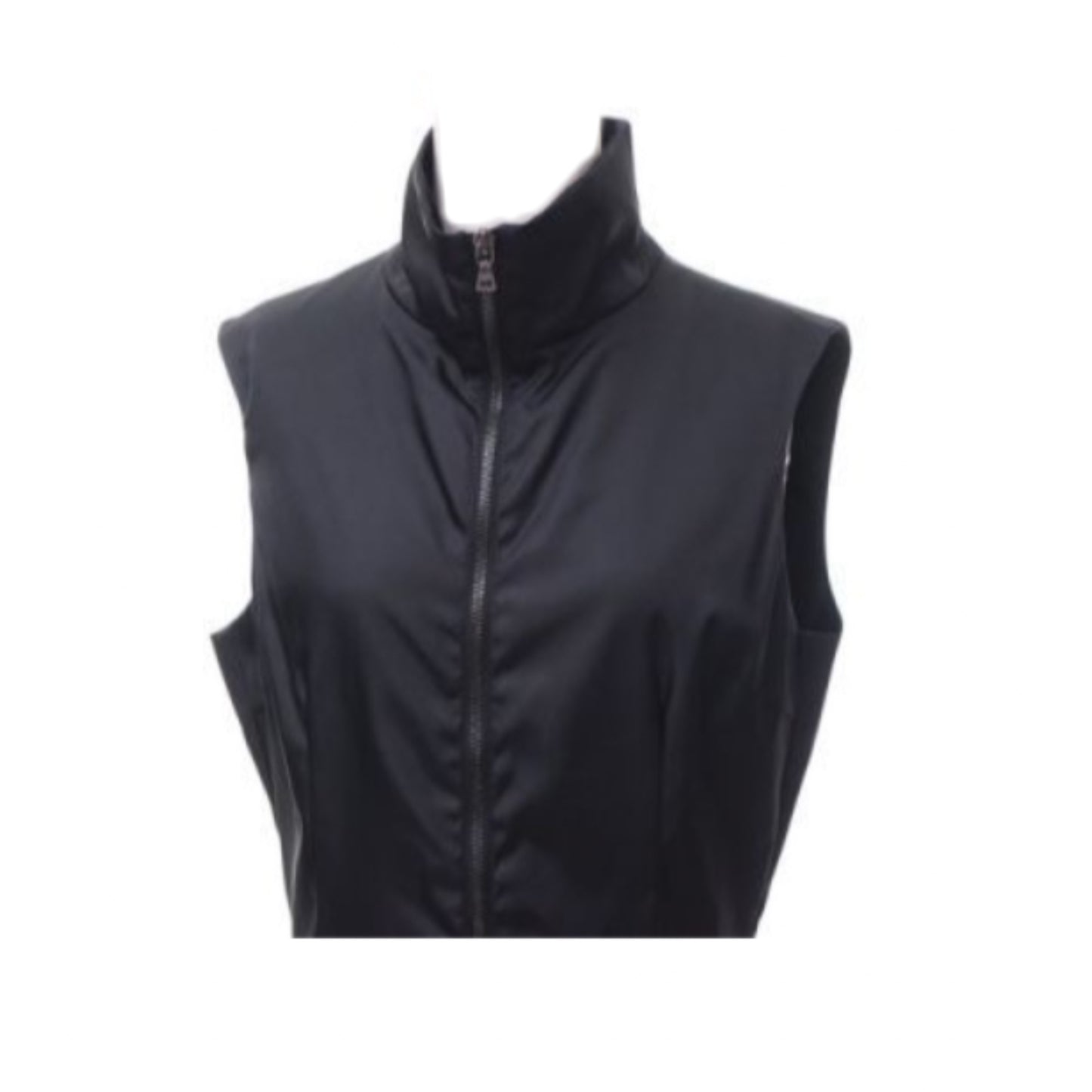 Prada Nylon Mock Neck Zip Down Sless Babydoll Dress
