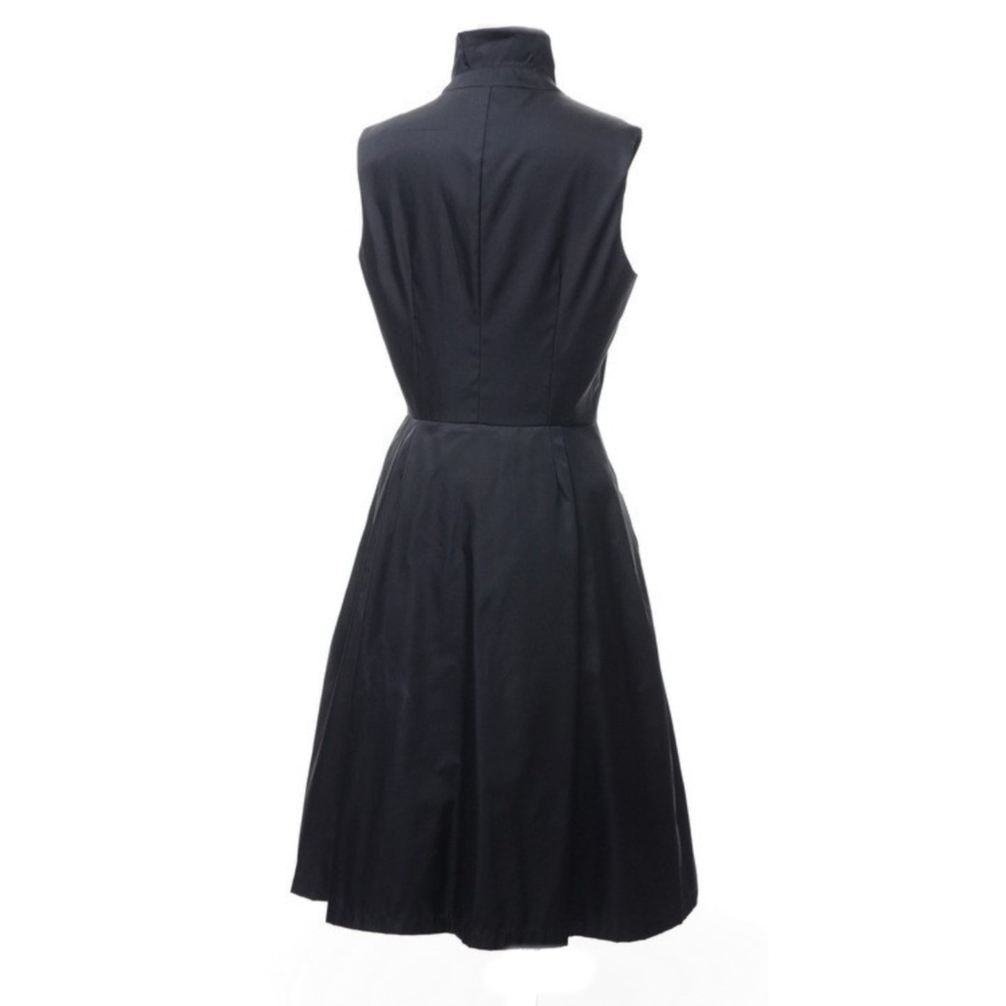 Prada Nylon Mock Neck Zip Down Sless Babydoll Dress