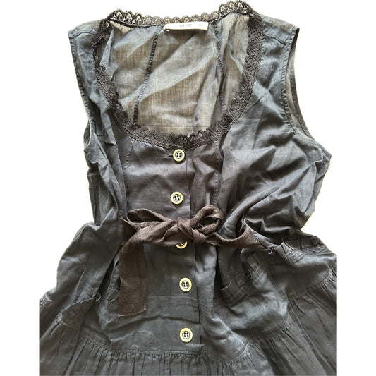 Prada Scoop Neck Peplum Button Down Sless Blouse