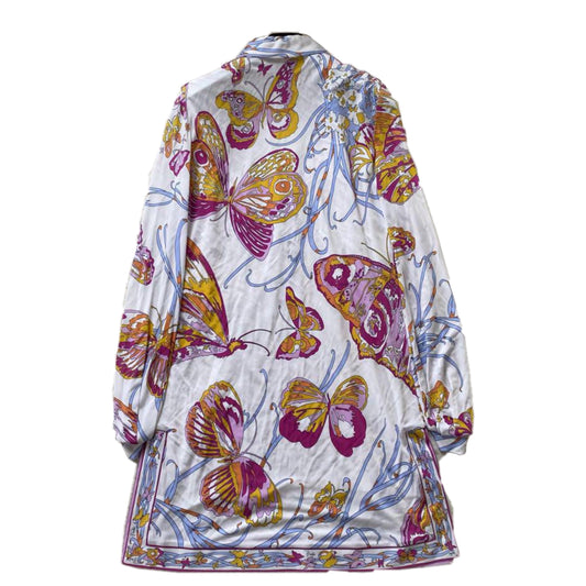 Emilio Pucci Paisley Butterfly Print Tunic Dress w Side Split