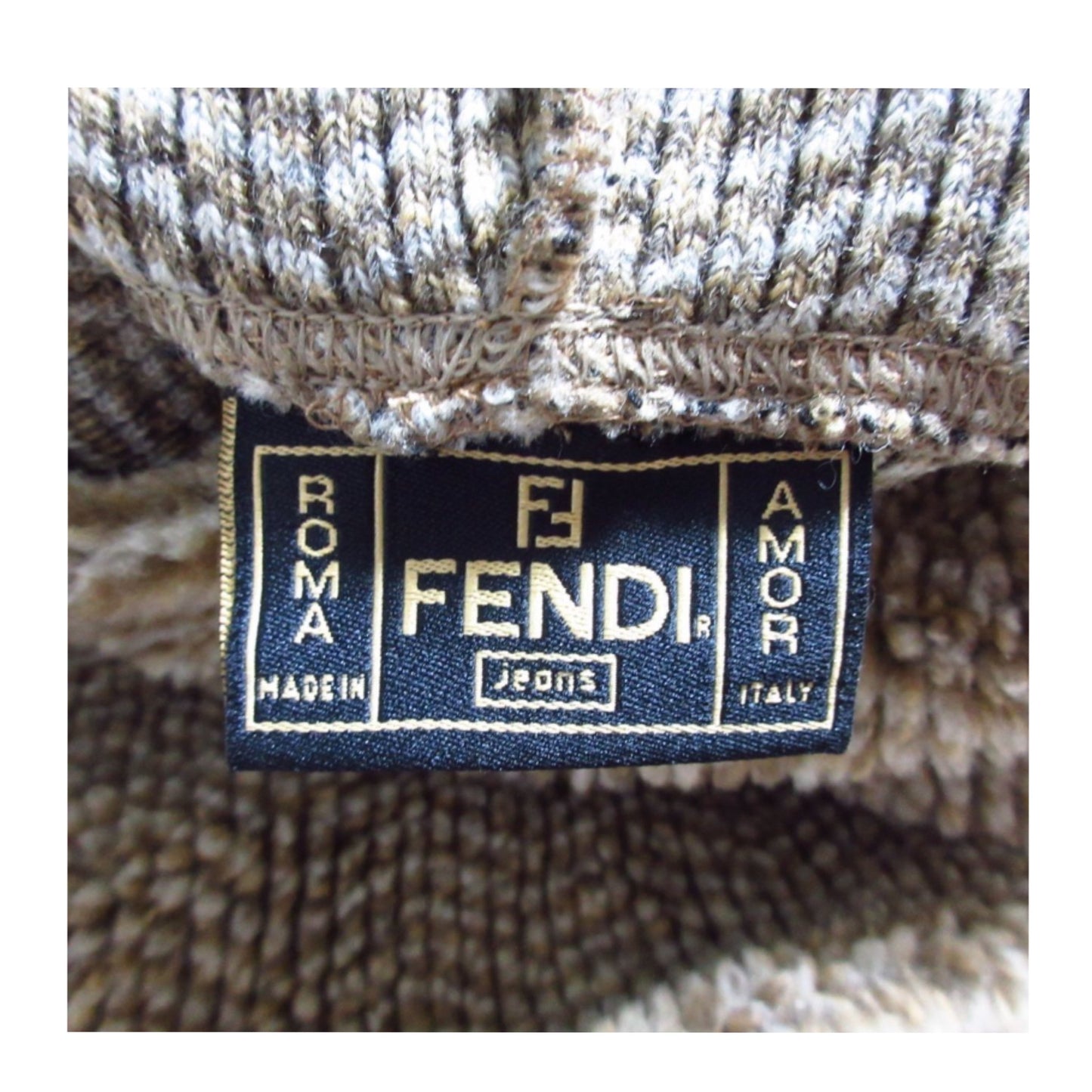 Fendi Logo Knit Fluffy Oversized Turtleneck Sweater