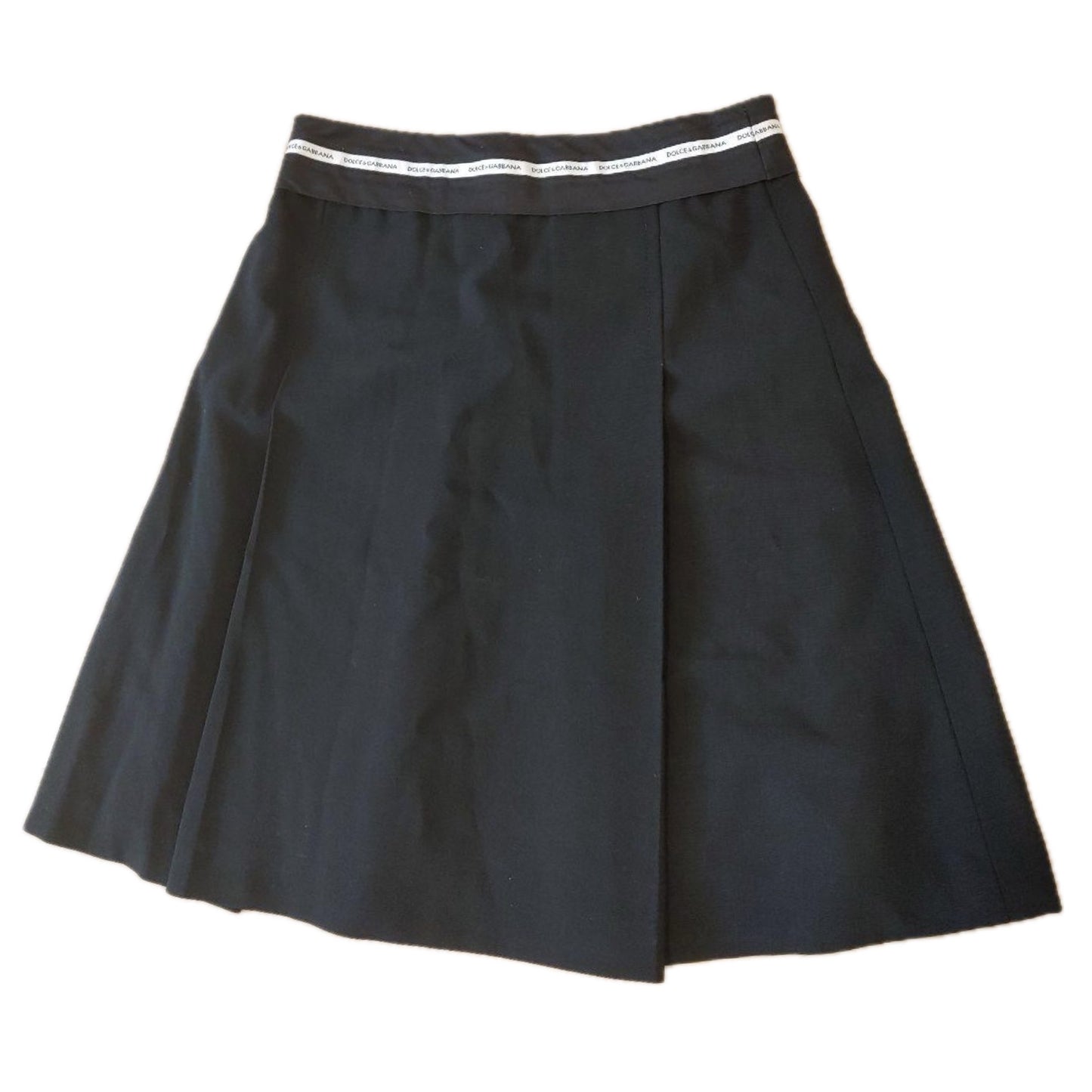 Dolce & Gabbana Logo Waist band Pleated Mini Skirt