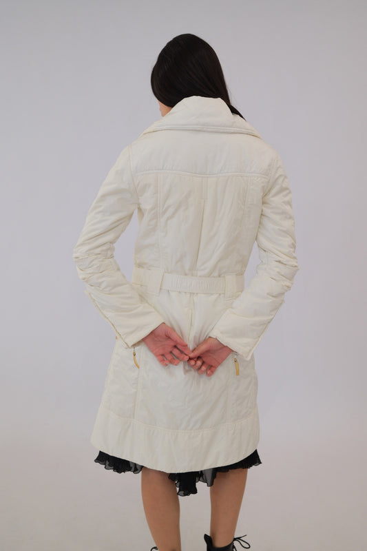 Christian Dior Puffer Snap Button Longline Down Coat w Belt