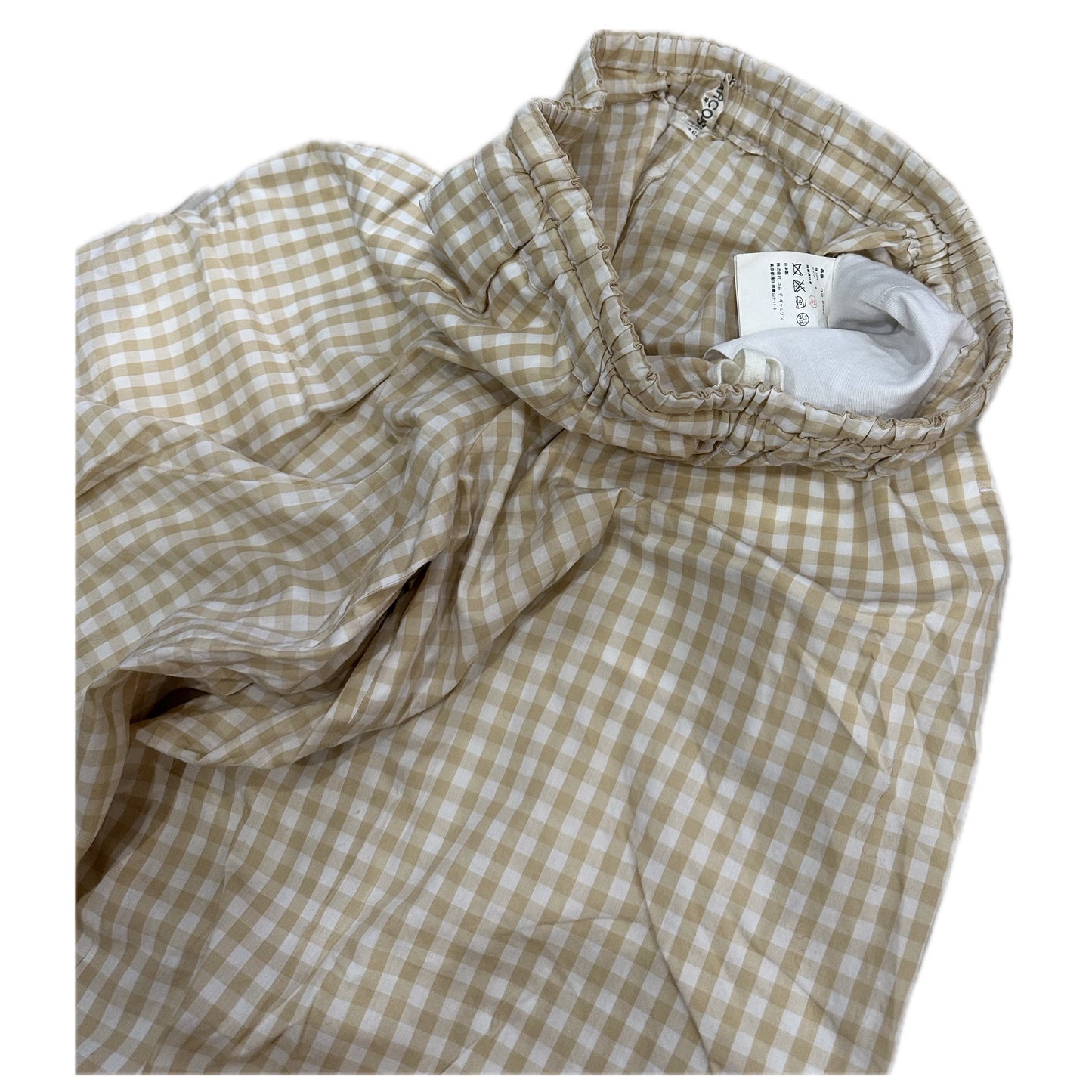 Comme Des Garcons Gingham Checkered Elastic Jogger Pants