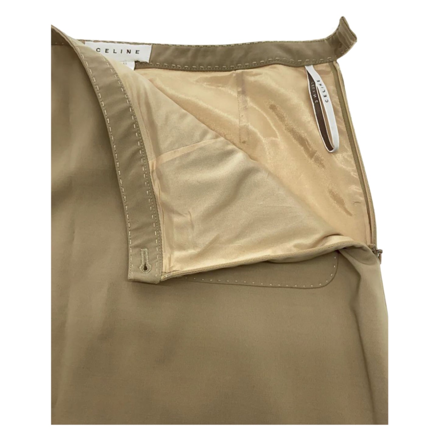 Celine Double Pocket Wool Blend Pencil Skirt