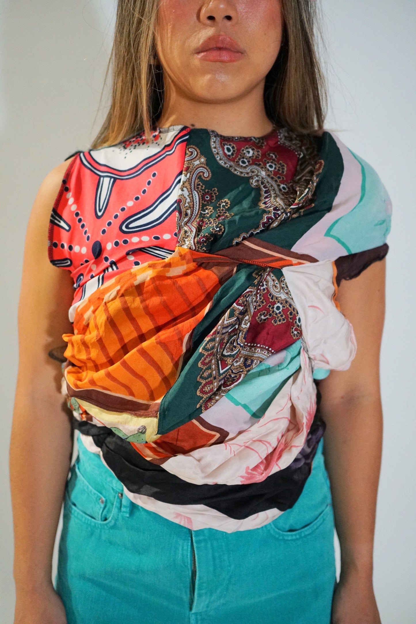 Comme Des Garcons Multi Tie Scarf Patch Tank