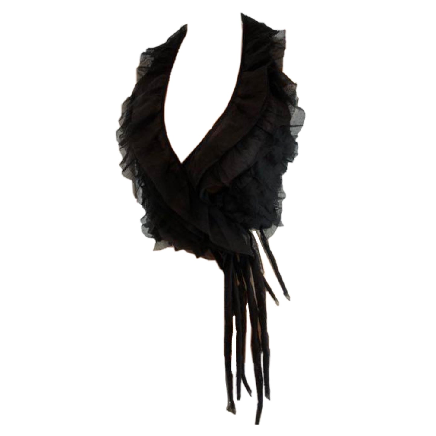Jean Paul Gaultier Mesh Ruffle Halterneck Tie Vest Top
