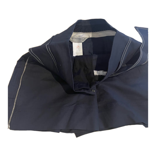 Sportmax White Stitch Side Zipper High Waist Belted Shorts