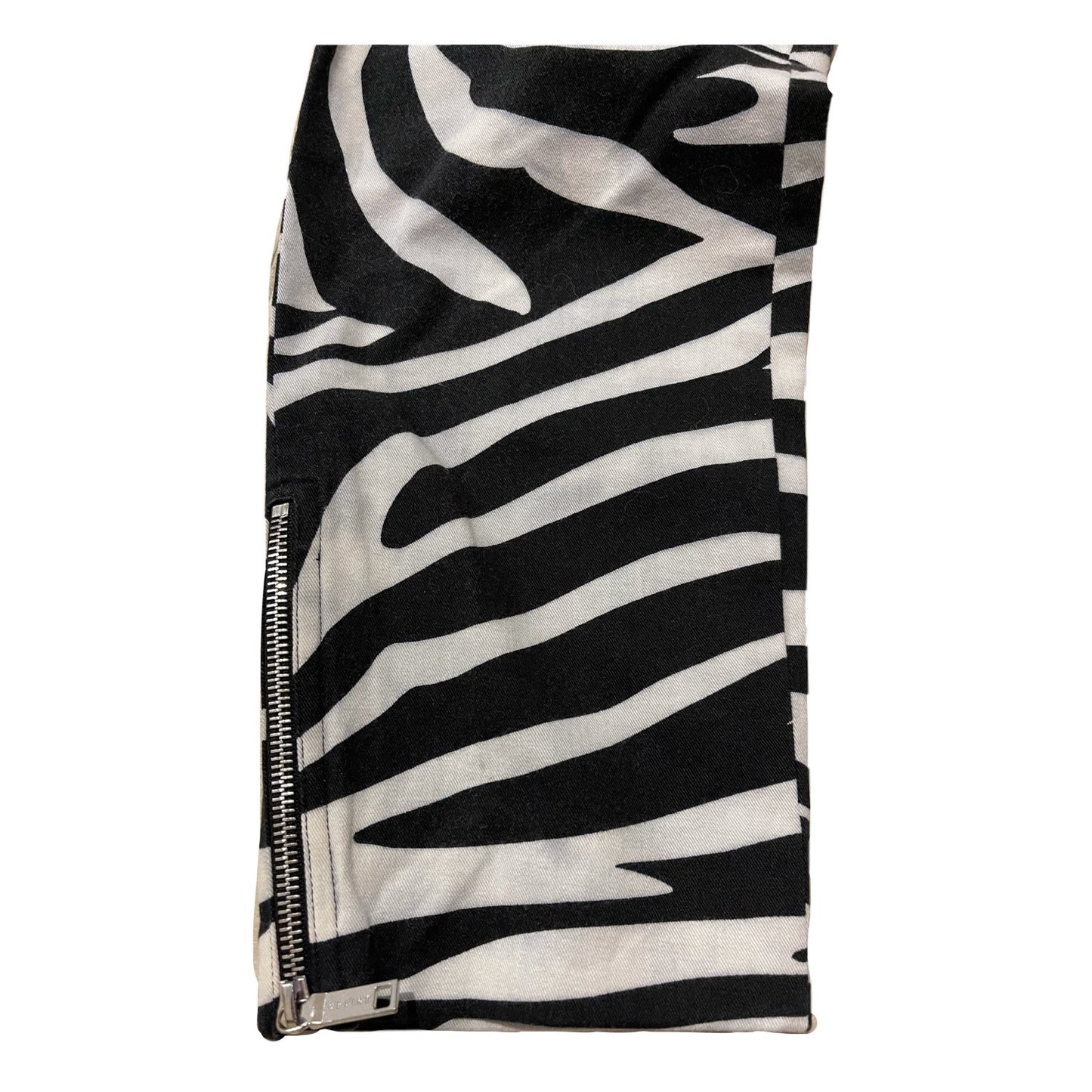 Celine Zebra Print Zipper BuckleTapered Pants