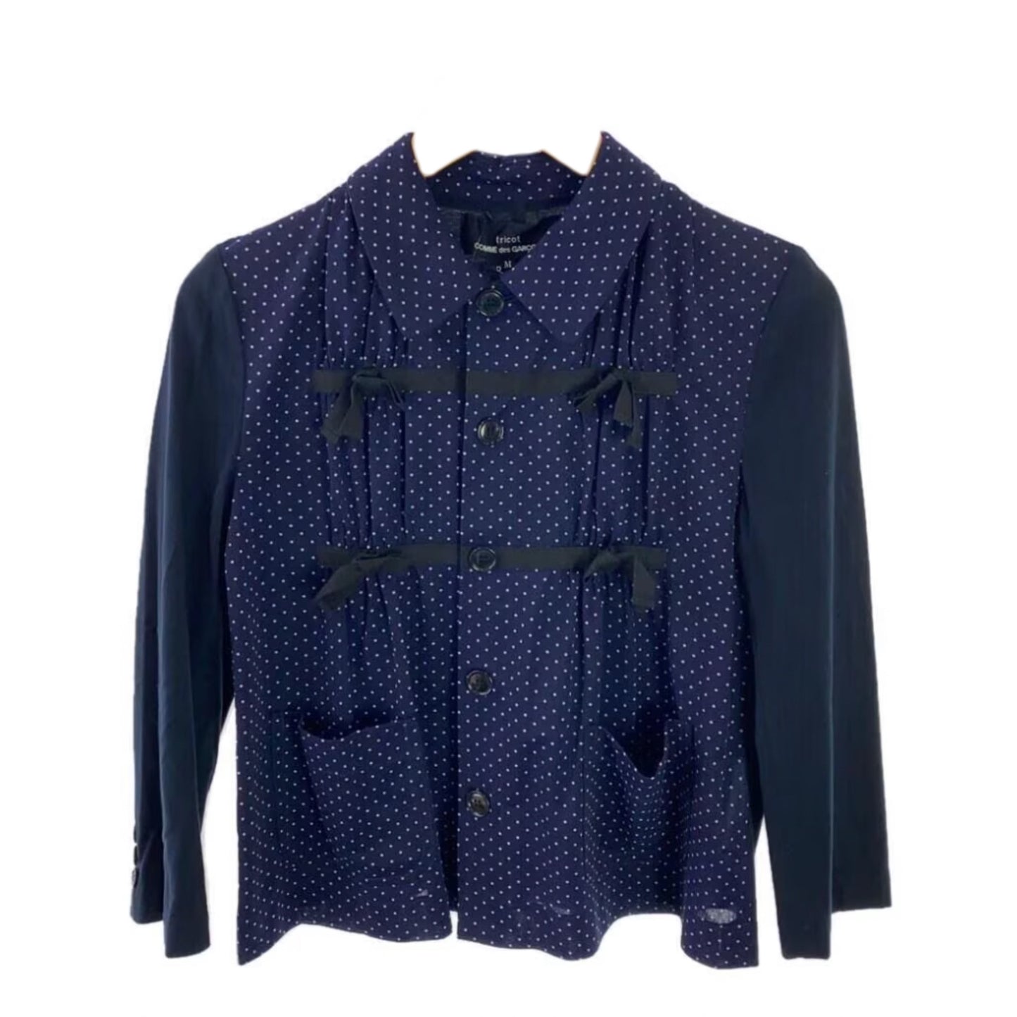 Tricot Comme Des Garcons Polka Dot Button Down Blouse w Bows