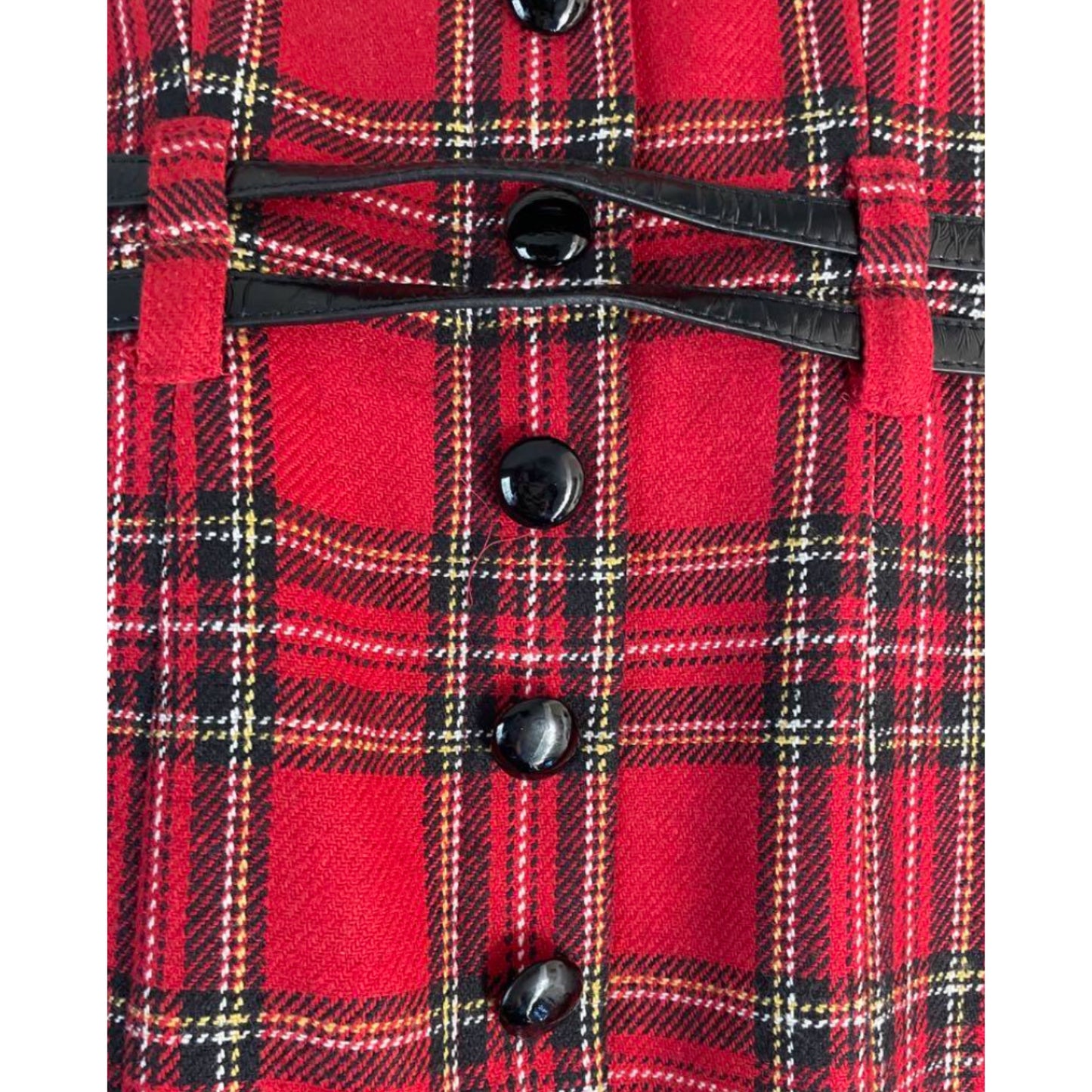 Betsey Johnson Tartan Double Belted Strapless Mini Dress