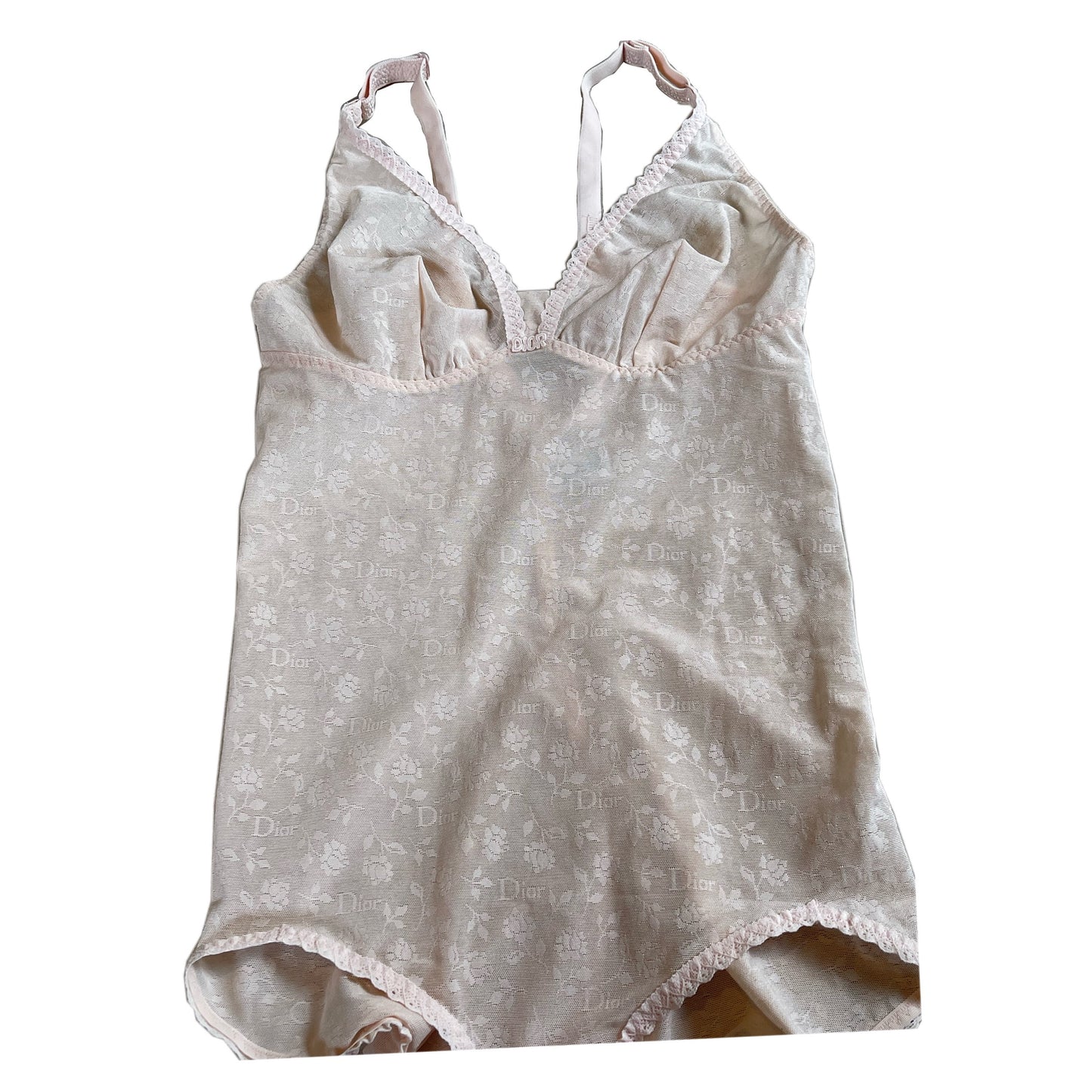 Christian Dior Logo Sheer Lingerie Bodysuit