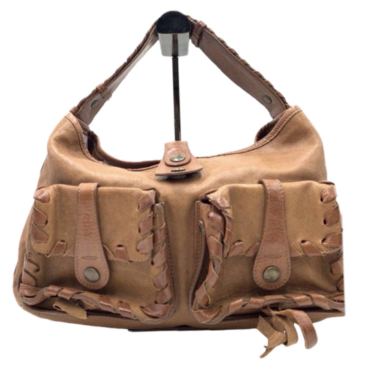 Chloe Leather Braided Trim Pocket Shoulder Handbag
