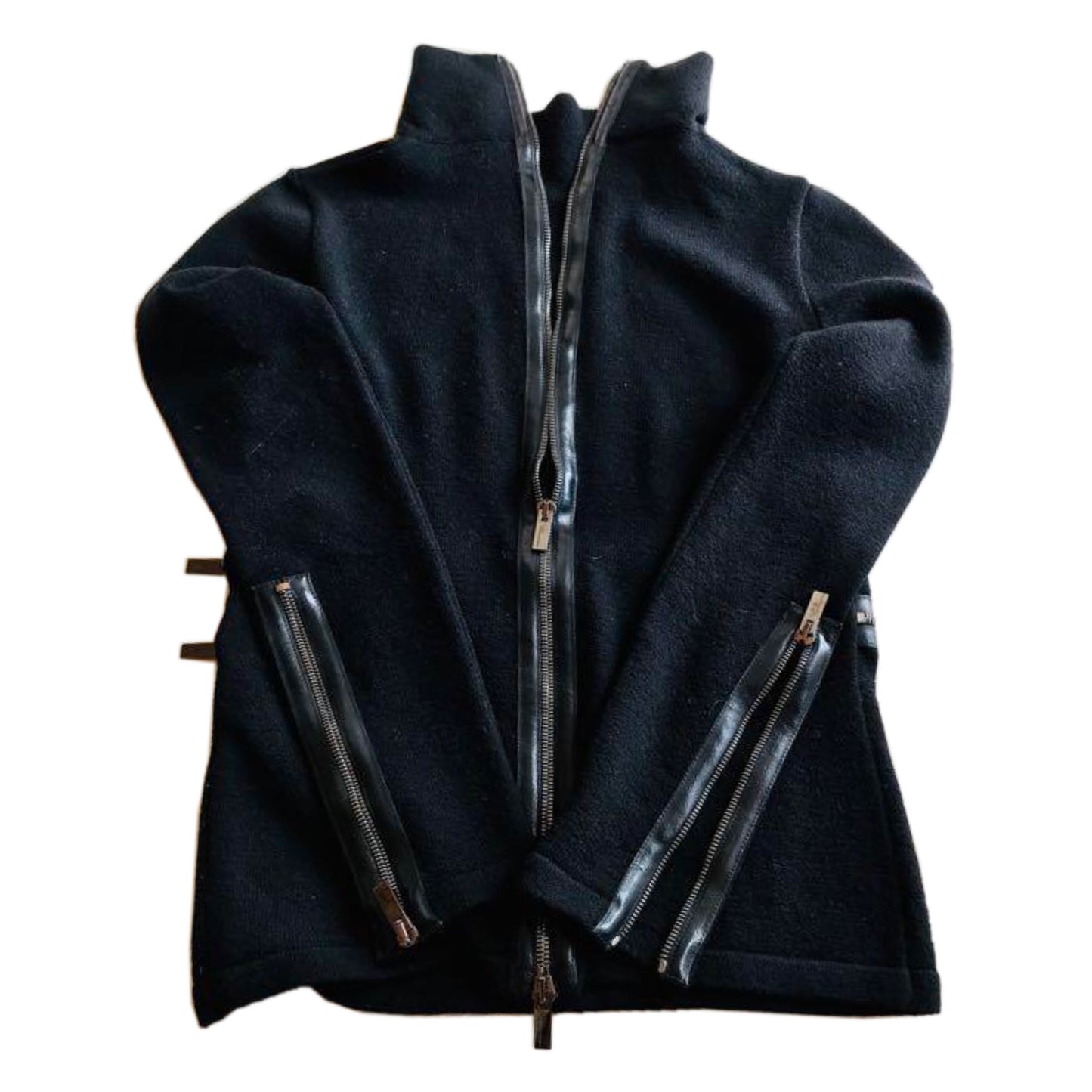 Blumarine Back Zipper High Neck Wool Knit Jacket