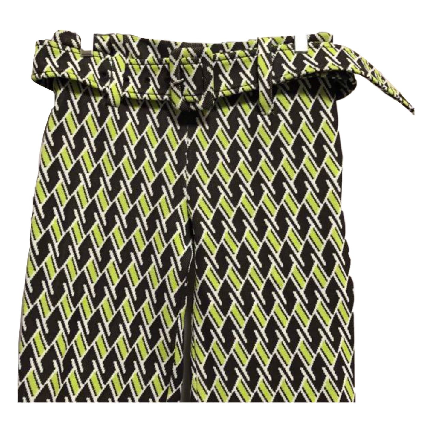 Prada Ski Knit Tile Print Belt Flare Pants