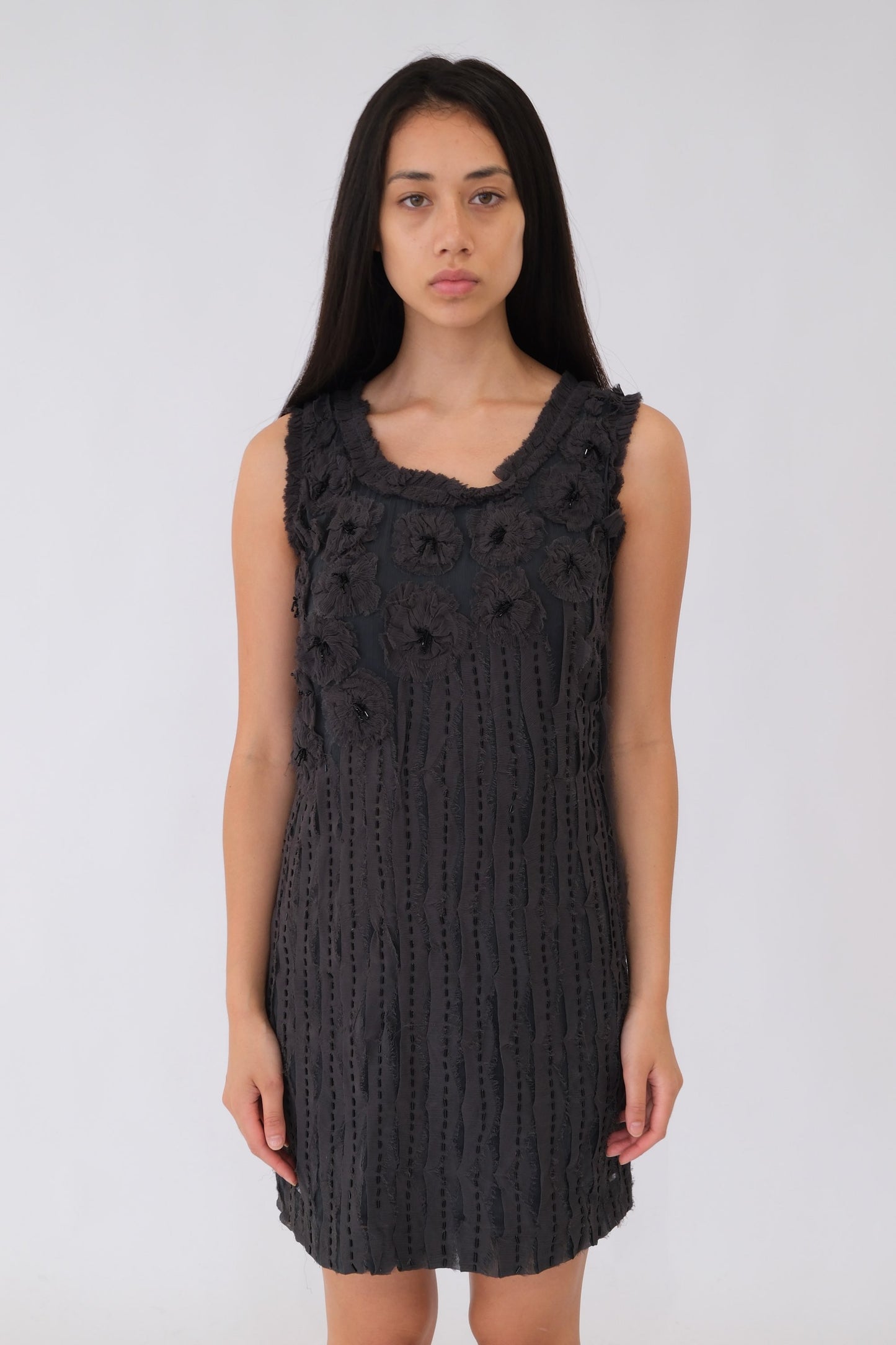 Philosophy Beaded Floral Silk Shift Dress