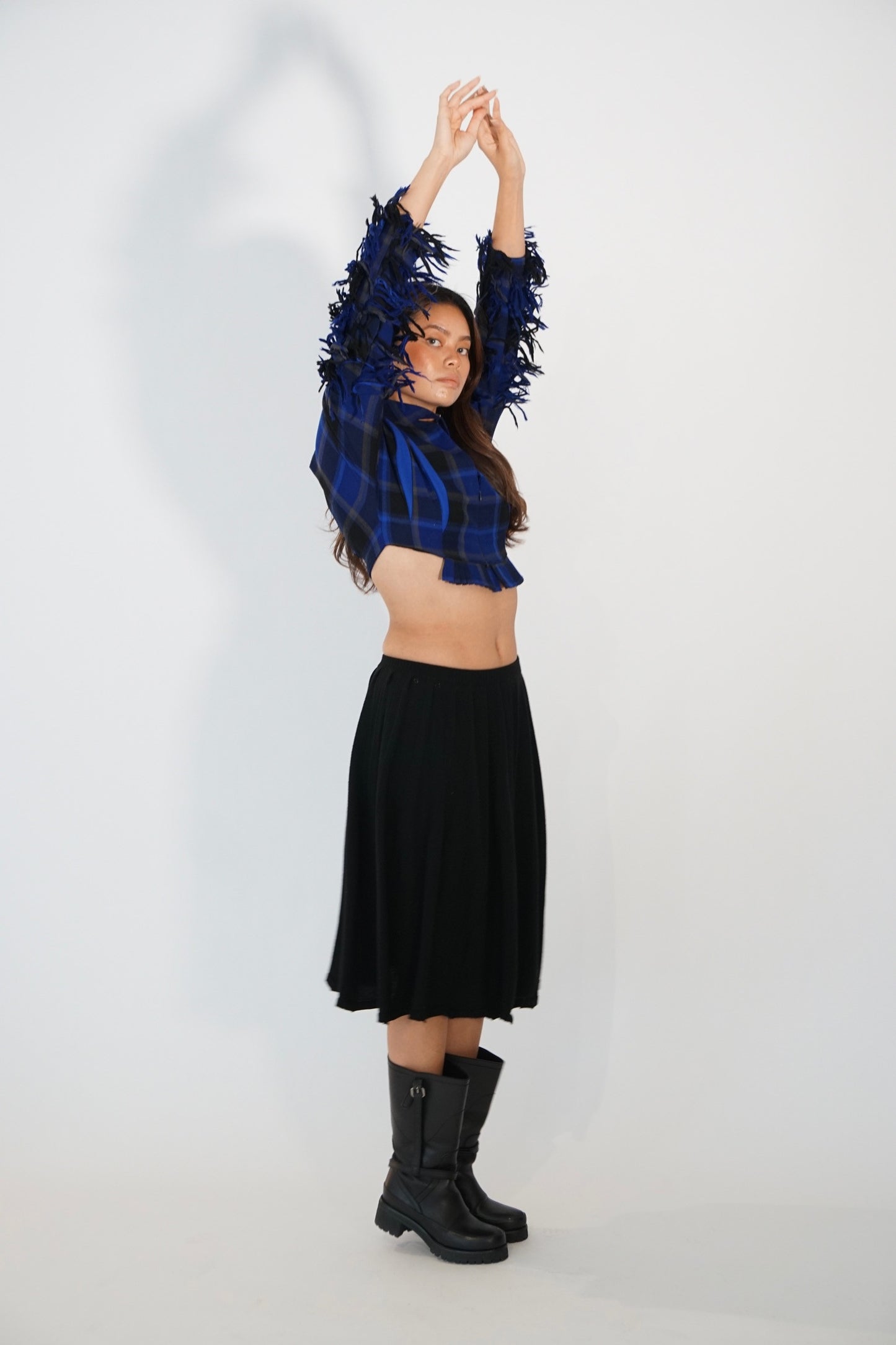 Tricot Comme des garçons knitted wool pleated skirt