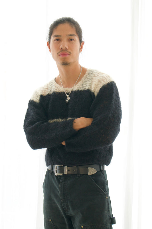 Tricot Comme Des Garcons Stripe Scoop Neck LS Wool Knit