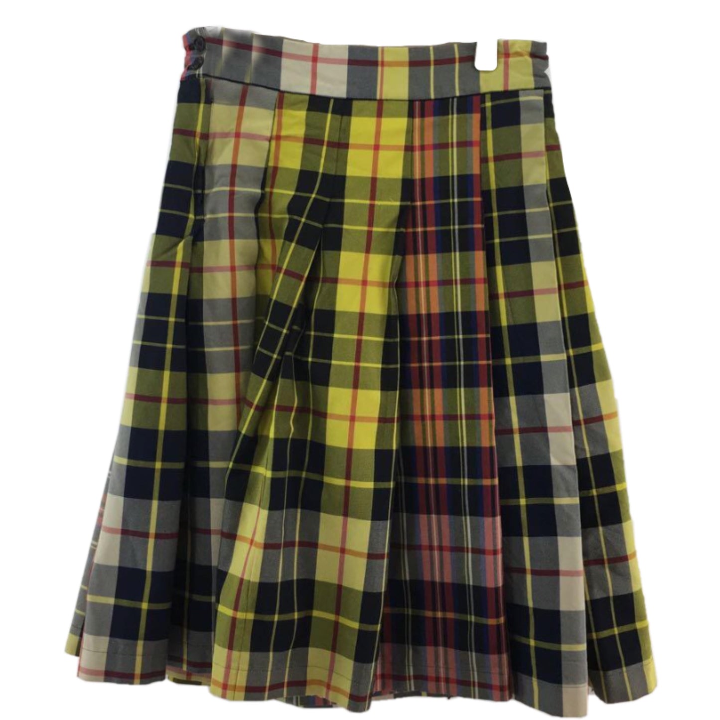 Comme Des Garcons Flare Checkered Pleat Midi Skirt