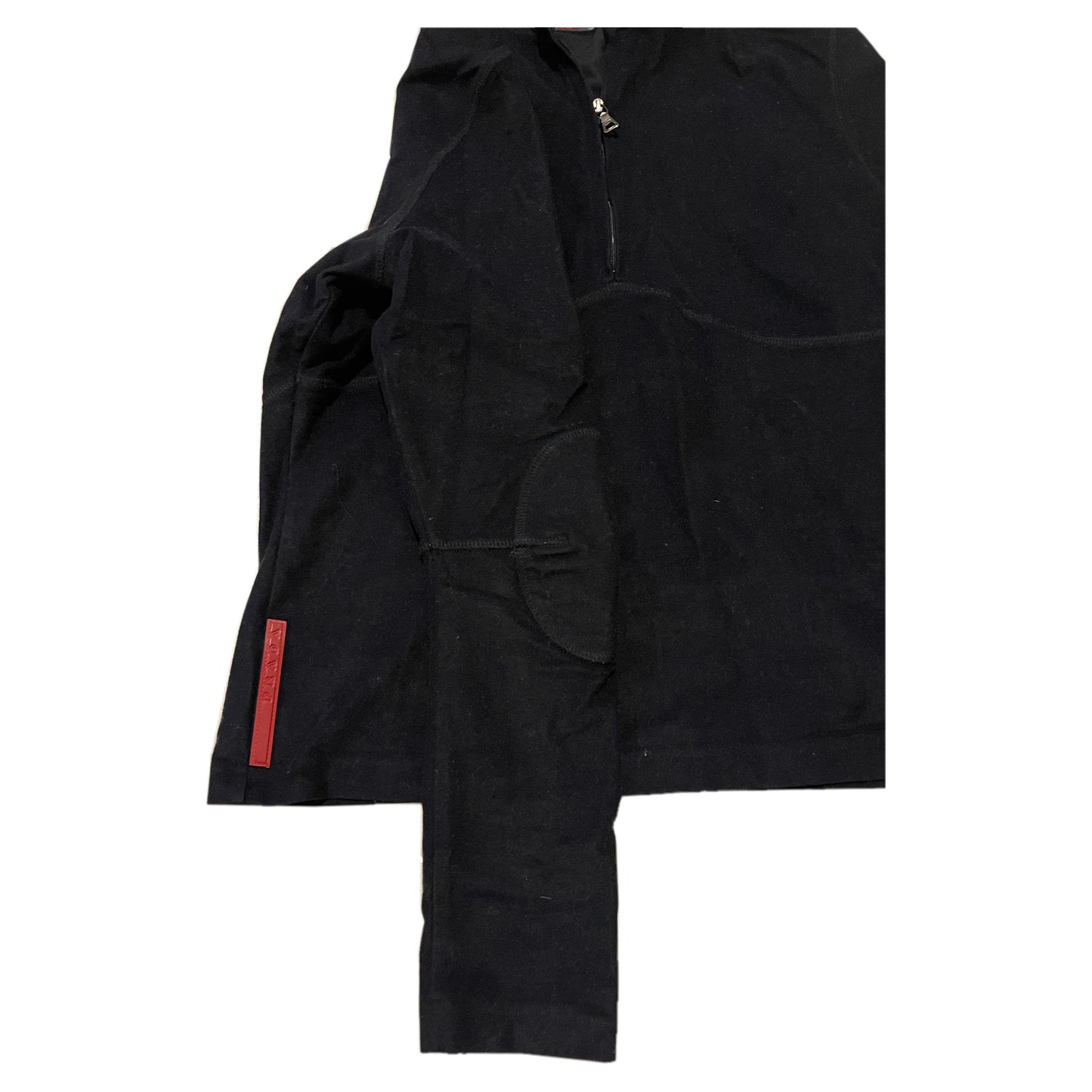 Prada Sport 1/2 Zip Fleece Turtleneck LS Patch Top