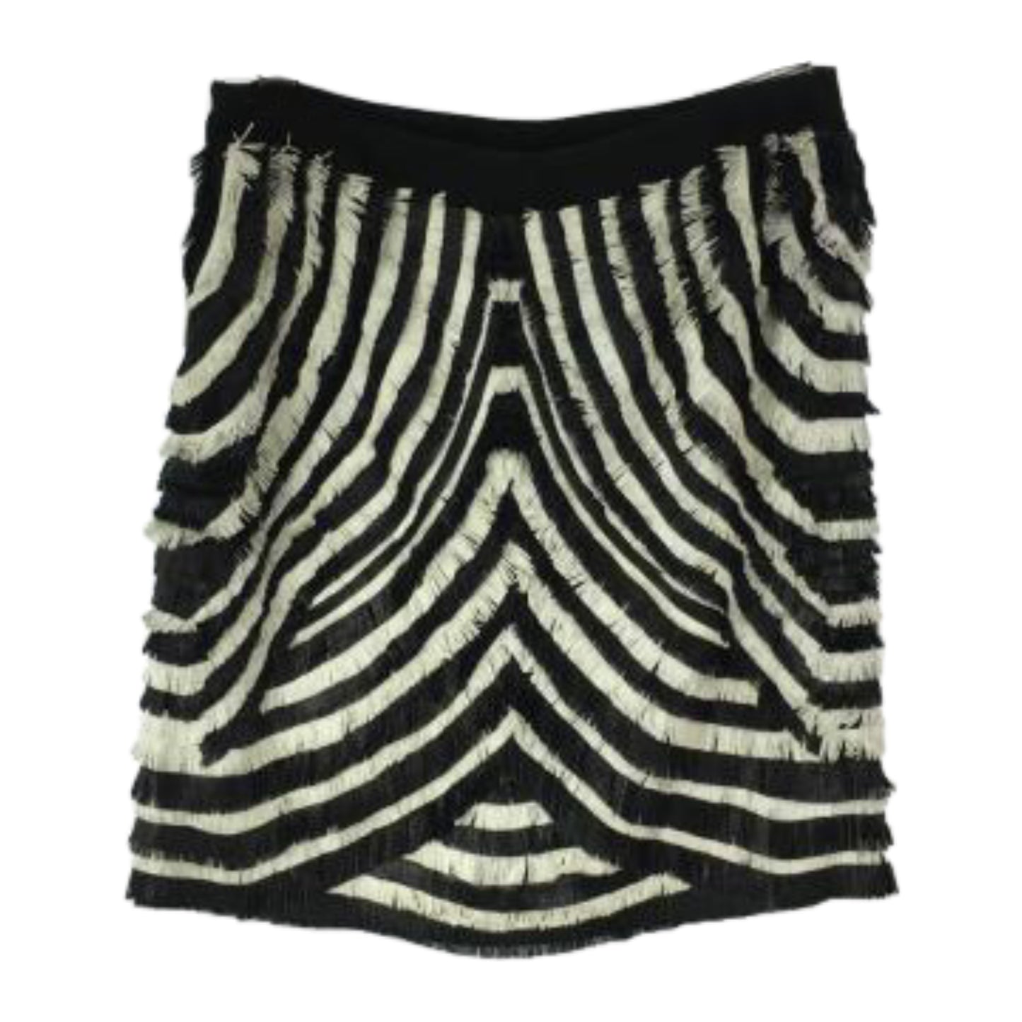 Gucci Zebra Leather Fringe Mini Skirt