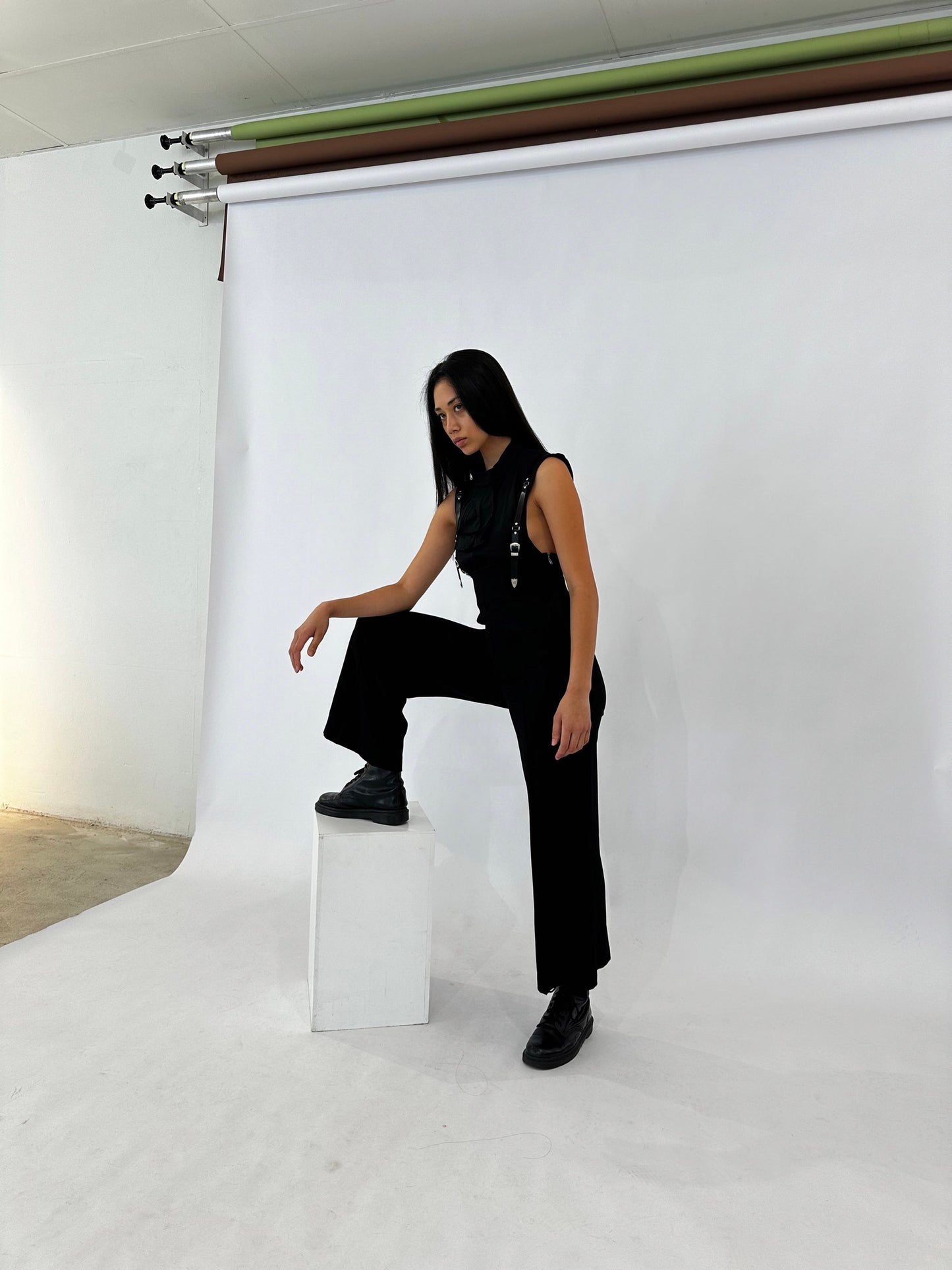 Toga Pulla High Waist Western Suspender Pants