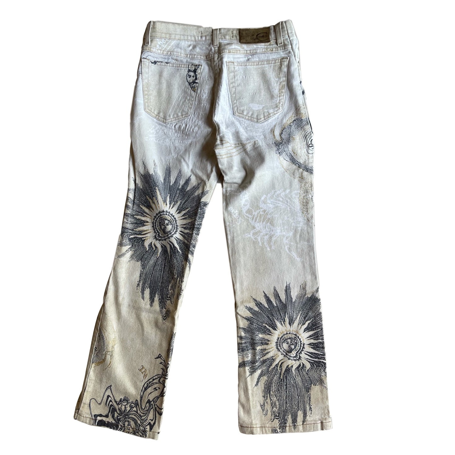 Roberto Cavalli Horoscope Glitter Print Denim Jeans