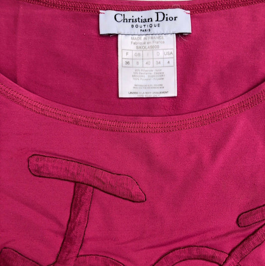 Christian Dior Hot Pink I Love Dior Cap Sleeve Tee