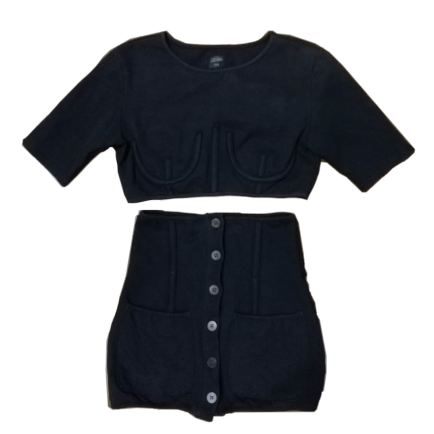 Jean Paul Gaultier Structure Corset Top, Matching Mini Skirt