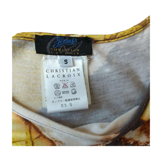 Christian Lacroix Printed Bodycon Midi Belt Dress